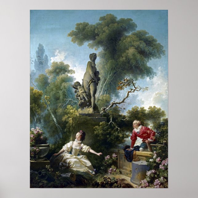 Jean-Honoré Fragonard Der Fortschritt der Liebe Poster (Vorne)