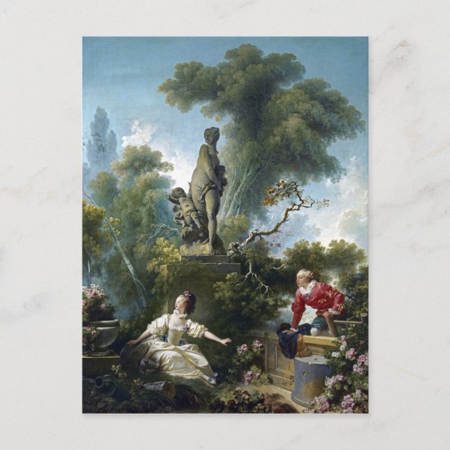 Jean-Honoré Fragonard Der Fortschritt der Liebe Postkarte (Vorderseite)