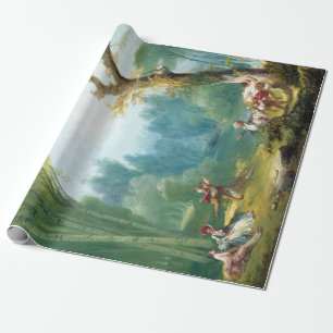 Jean-Honoré Fragonard ein Spiel des Pferds und de Geschenkpapier