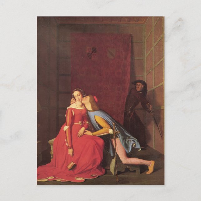 Jean Ingres - Francesca da Rimini & Paolo Malatest Postkarte (Vorderseite)