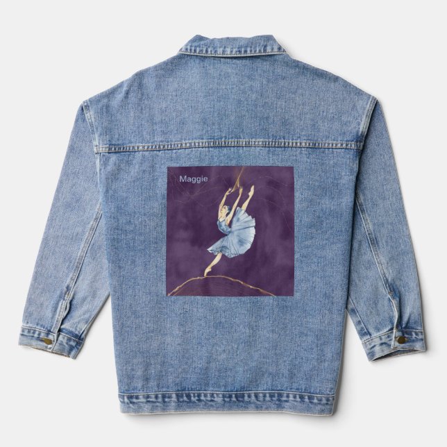 Jean Jacket für ein Mädchen, das Ballett studiert Jeansjacke (Rückseite)
