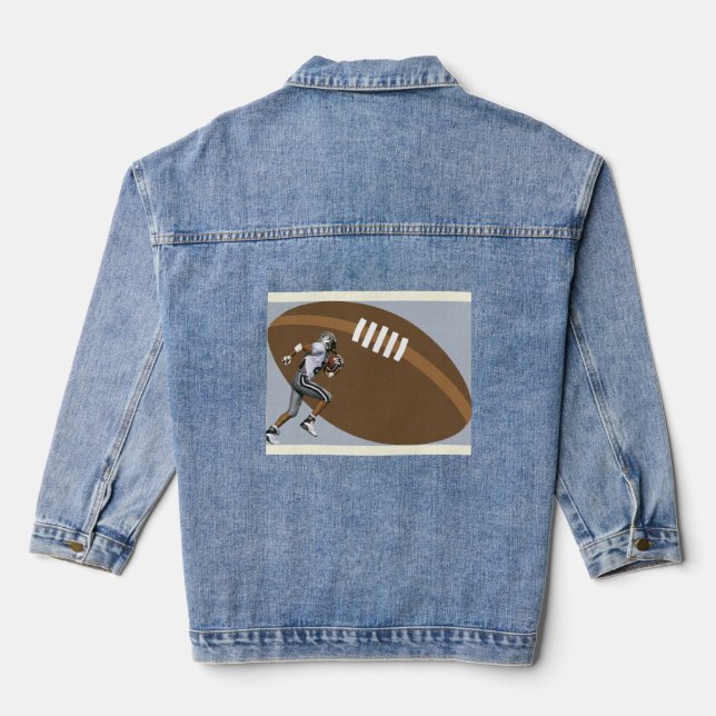 Jean Jacket mit Football Player und Football Jeansjacke (Rückseite)