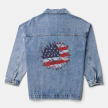 Jean Jacket, Red, White und Blue Blume