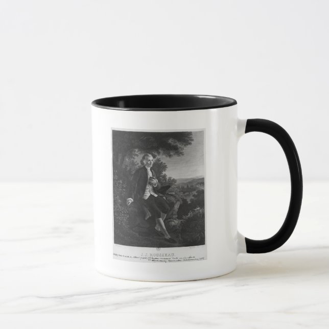 Jean-Jacques Rousseau, der 'Emile verfasst Tasse (Rechts)
