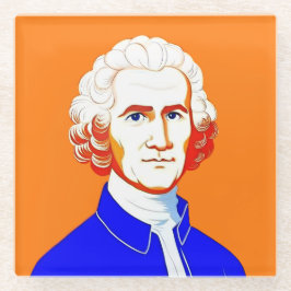 Jean-Jacques Rousseau Portrait - Illustration Glasuntersetzer