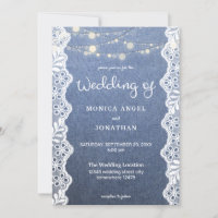 Jean Lace & String Lights Wedding