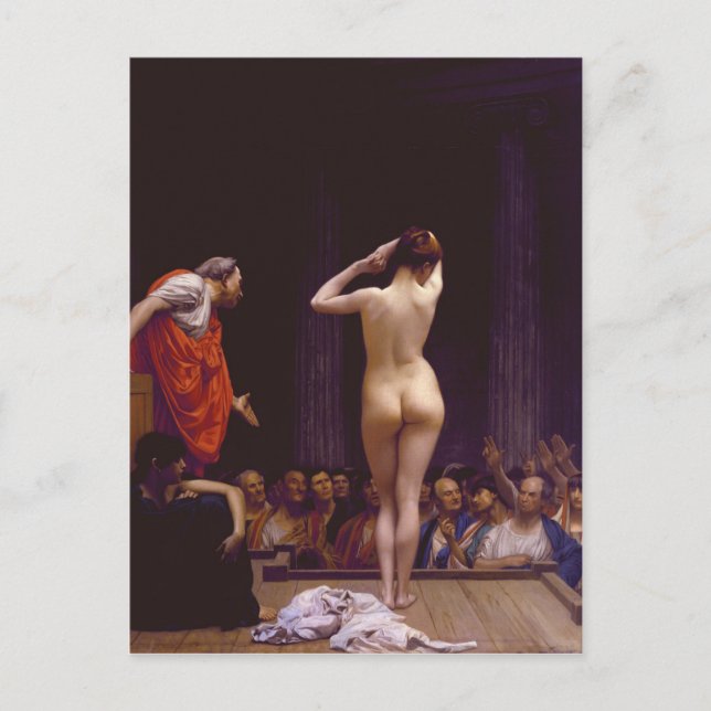 Jean Leon Gerome Selling Slaves in Rom Postkarte (Vorderseite)