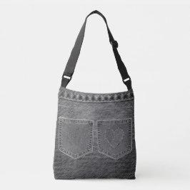 Jean Look 'Black & White' Crossbody Bag Tragetaschen Mit Langen Trägern