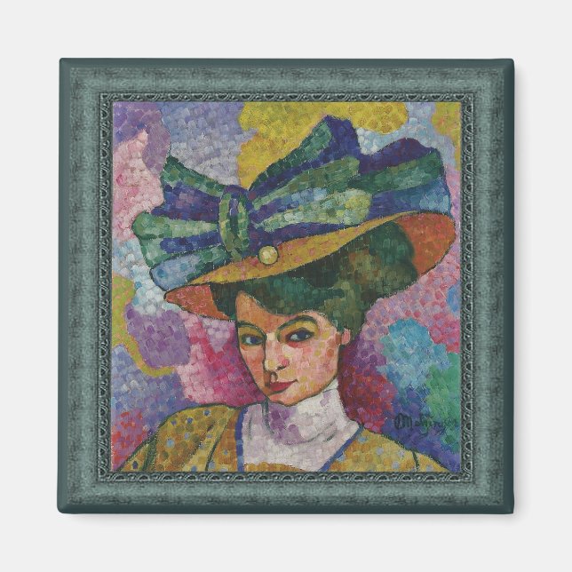 Jean Metzinger Frau in Hat Artwork Magnet (Vorne)