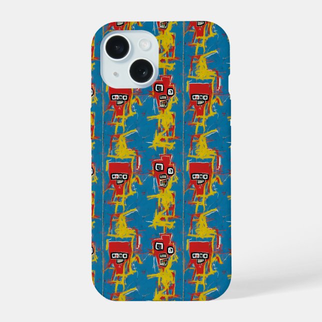 Jean-Michel Basquiat Inspired 9 iPhone 15 Hülle (Rückseite)