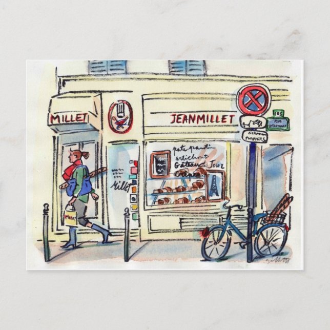 Jean Millet Patisserie Paris von Carol Gillott Postkarte (Vorderseite)