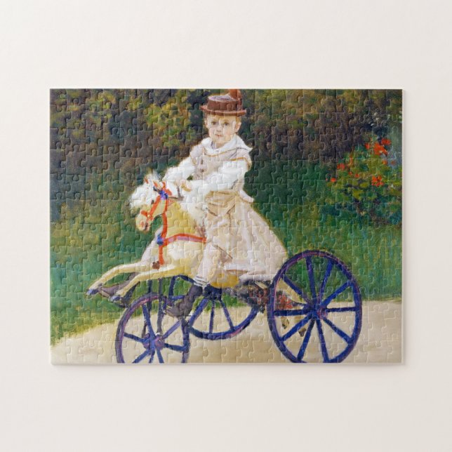 Jean Monet auf einem mechanischen Pferd Claude (Horizontal)