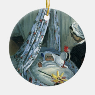 Jean Monet von Claude Monet in Seiner Wiege Keramik Ornament