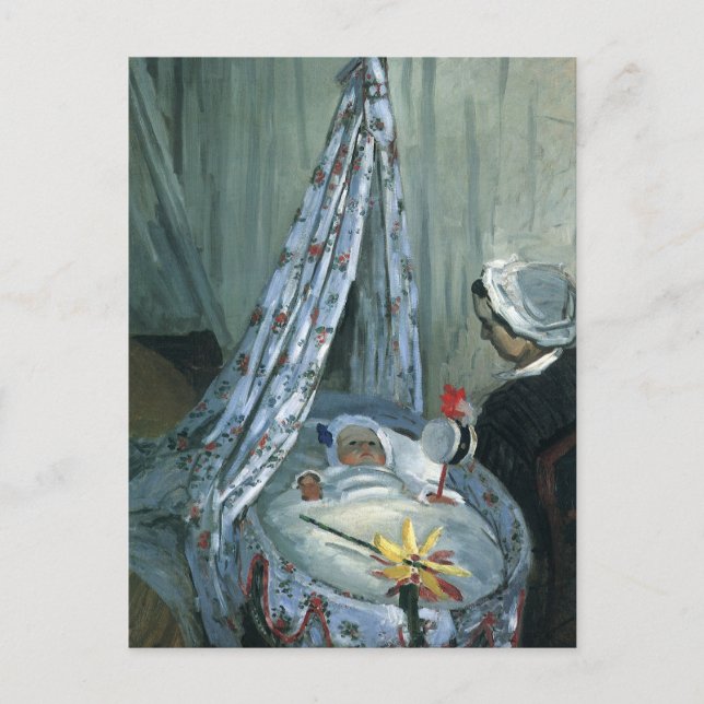 Jean Monet von Claude Monet in Seiner Wiege Postkarte (Vorderseite)