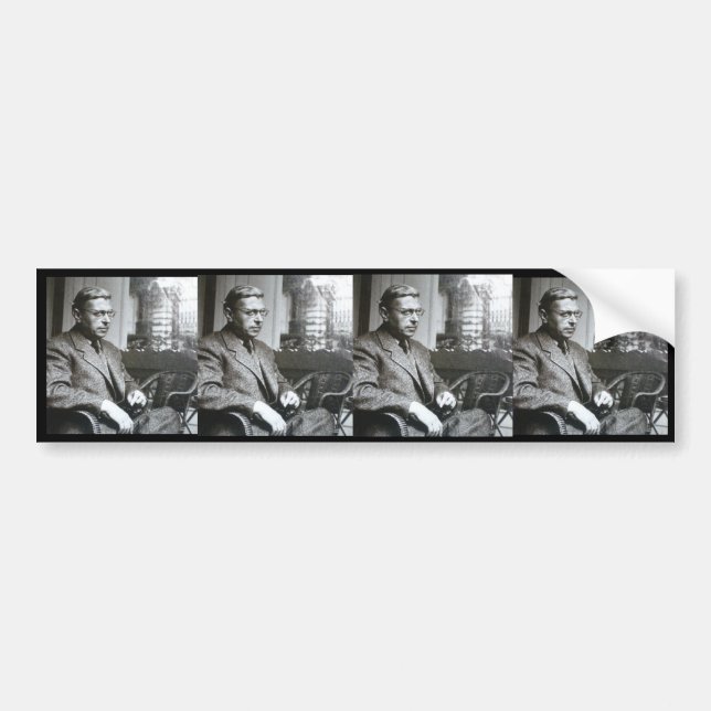 Jean Paul Sartre Autoaufkleber (Vorne)