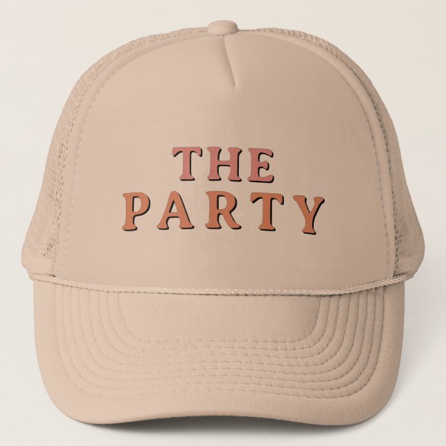 JEAN Retro 70's Themed The Party Bachelorette Truckerkappe (Vorderseite)