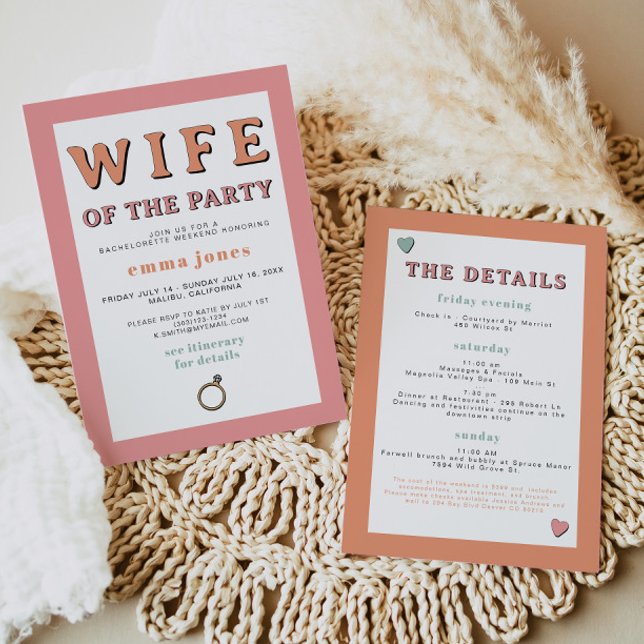 JEAN Retro Ehefrau des Party Bachelorette Einladung (Von Creator hochgeladen)