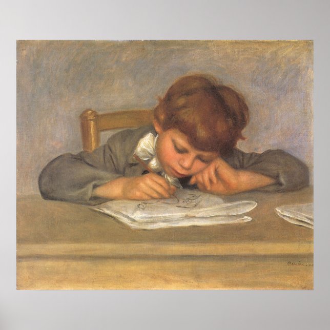 Jean Zeichnend von Pierre Renoir, Vintage Kunst Poster (Vorne)