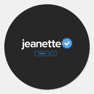 Jeanette First Name Verified Abzeichen Social Medi Runder Aufkleber