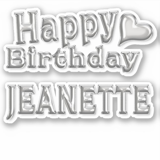 Jeanette Happy Birthday Autocollants (Devant)