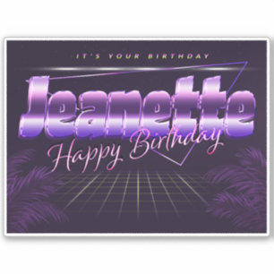 Jeanette Name Vorname retro Sticker Geburtstag