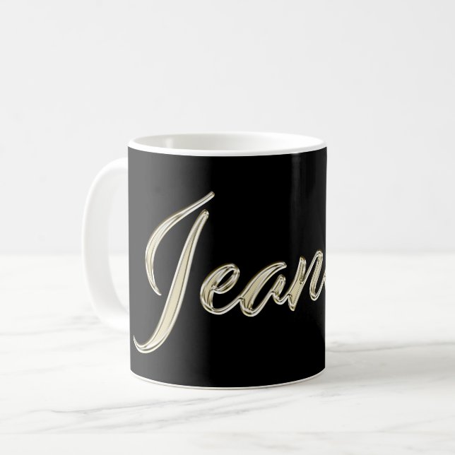 Jeanette white gold Handwriting Tasse Kaffeetasse (Vorderseite Links)