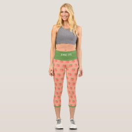 JEANIE DEE "PFIRSICHBAUM" - HOCHGESCHNÜRTE CAPRI-H CAPRI LEGGINGS