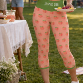 JEANIE DEE "PFIRSICHBAUM" - HOCHGESCHNÜRTE CAPRI-H CAPRI LEGGINGS