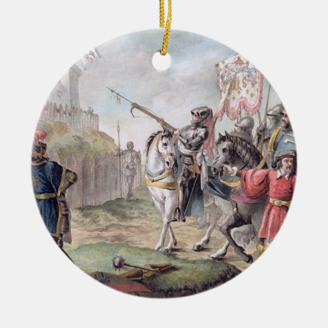 Jeanne d'Arc (1412-31) bestellt Englisch, um zu Keramikornament (Vorne)