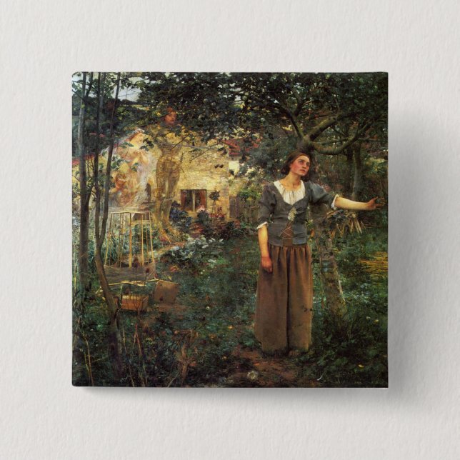 Jeanne d'Arc durch Jules Bastien Lepage Button (Vorderseite)