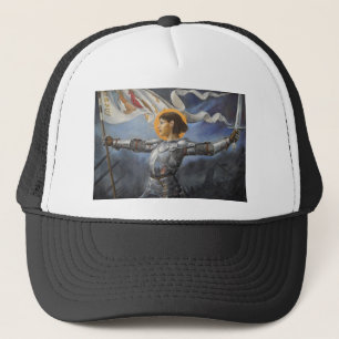 Jeanne d'Arc mit Fahne Truckerkappe