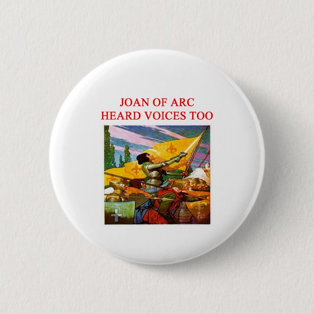 Jeanne d'Arc Sprachpsychischer Entwurf Button (Vorderseite)