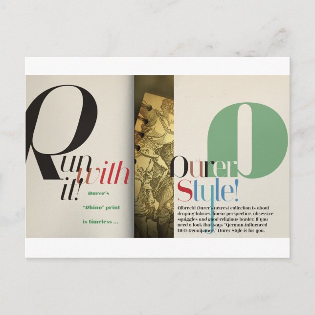 Jeanne: Dürer Style Postkarte (Vorderseite)