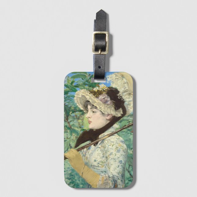 Jeanne (Frühjahr) Edouard Manet Gepäckanhänger (Vorderseite Vertikal)