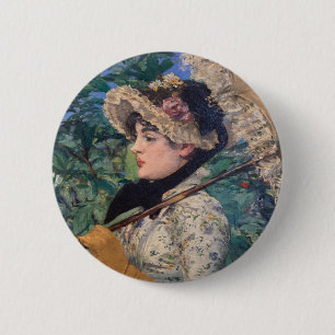 Jeanne (Frühling) Von Édouard Manet Button