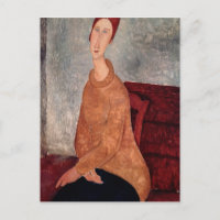 Jeanne Hebuterne in a Yellow Jumper, 1918-19