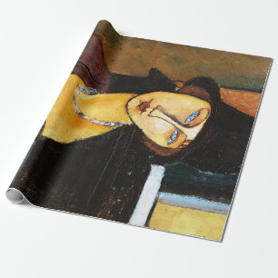 Jeanne Hebuterne mit Hut und Necklace, Modigliani Geschenkpapier