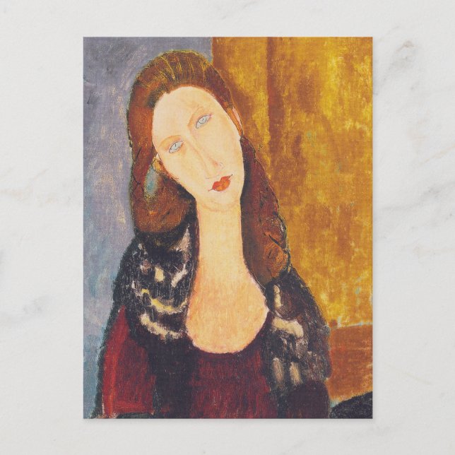Jeanne Hebuterne Porträt von Amedeo Modigliani Postkarte (Vorderseite)