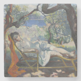 Jeanne Schlafen in einem schönen französischen Gar Steinuntersetzer