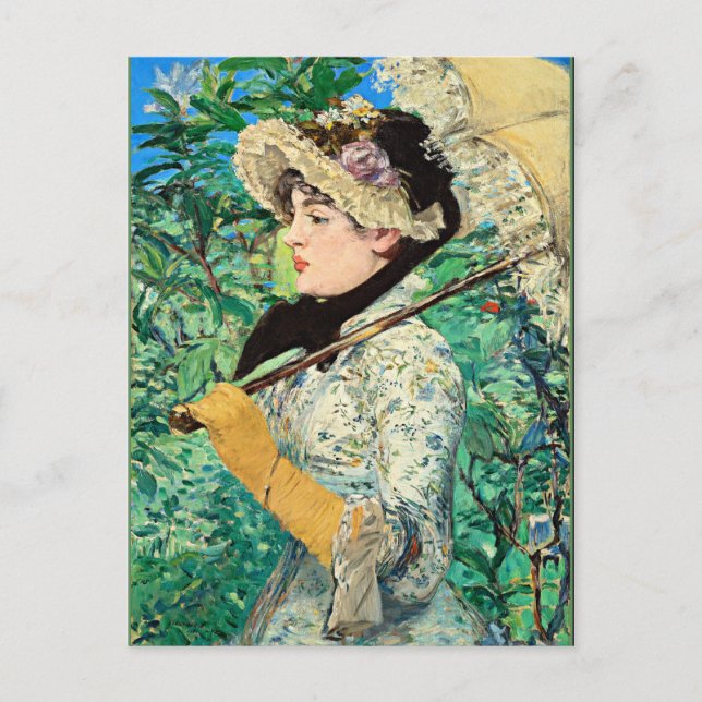 Jeanne Spring, berühmtes Gemälde von Edouard Manet Postkarte (Vorderseite)