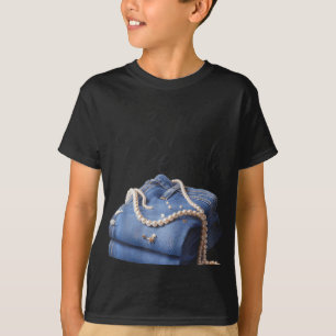 Jeans and Pearls for Ladys 2025 Jean with Pearls T-Shirt