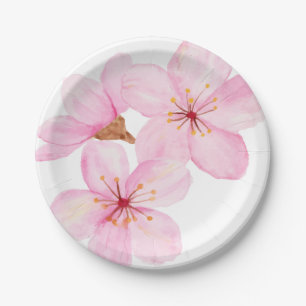 Jeans bemalt rosa Blossom Pappteller