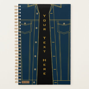 Jeans Bleu Planners Veste Personnalisé Votre Texte