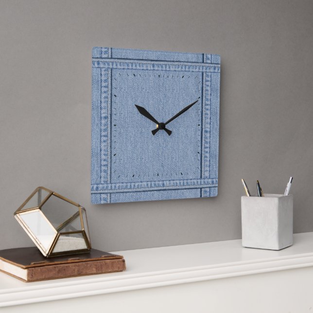 Jeans Clock Quadratische Wanduhr (Büro)