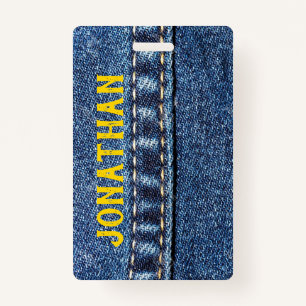 Jeans Gepäcktag / Abzeichen Ausweis