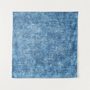 Jeans in Acid-Waschung blau. Denim-Hintergrund, Te Wandteppich