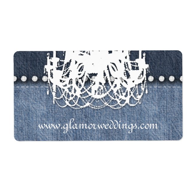 Jeans Jewels Wedding Denim Chandelier Label (Vorne)