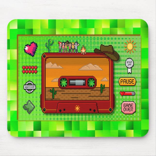 Jeans pixel art mousse rug. mousepad (Vorne)