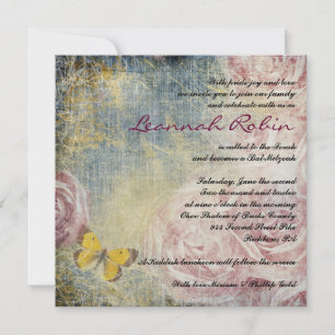 JEANS ROSE & BUTTERFLIES Bat Mitzvah Einladung