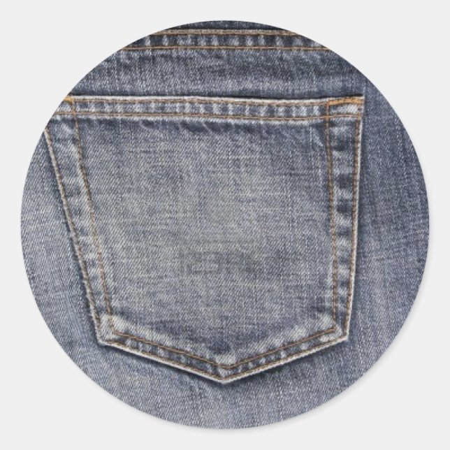 Jeans Runder Aufkleber (Vorderseite)